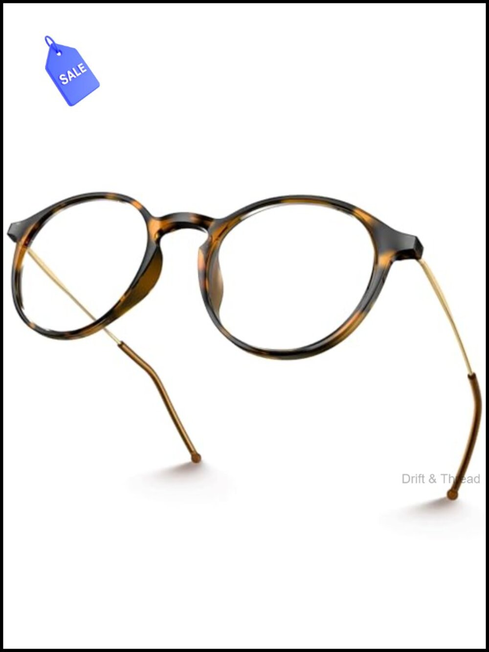 Lightweight Anti-Slip Blue Light Blocking Glasses Round TR90 Frame